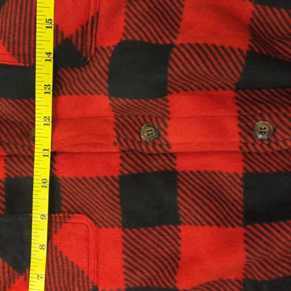 Men's Red & Black Lumberjack Sherpa Lined Plaid Button Down Jacket - Size Large - Picture 6 of 6